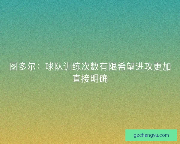 图多尔：球队训练次数有限希望进攻更加直接明确